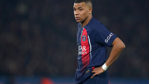 <p>Kylian Mbappe has told Paris St Germain he wants to leave at the end of the season. Pic: Adam Davy/PA</p>