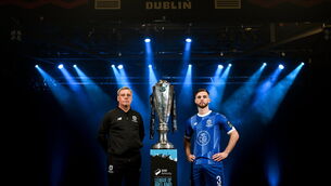 <p>PRIMED TO SHINE: Waterford manager Keith Long and Ryan Burke at the launch of the SSE Airtricity League of Ireland season. <span class="contextmenu emphasis CaptionCredit">Picture: Stephen McCarthy/Sportsfile</span>
            </p>