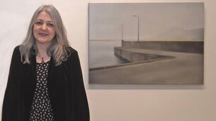 <p>Ita Freeney pictured at the opening of her exhibition Water’s Edge at the Custom House Studios Gallery in Westport.  Picture: Conor McKeown</p>