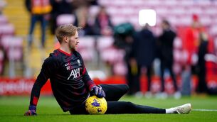 <p>KEEPING PLACE: Ireland keeper Caoimhin Kelleher is likely to face Brentford today, after Alisson Becker became the latest player to be struck with a hamstring problem. Photo credit: Peter Byrne/PA Wire.</p>