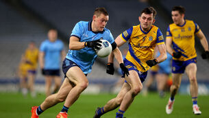 <p>EFFECTIVE: Dublin’s Con O'Callaghan and Brian Stack of Roscommon. Pic: ©INPHO/Ryan Byrne</p>
