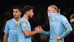 <p>Manchester City's Rodri, Ruben Dias and Erling Haaland disappointed fter their draw against Chelsea on Saturday.</p>
