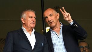 <p>TWO THINGS: RFU CEO Bill Sweeney with Conor O'Shea, Executive Director of Performance</p>