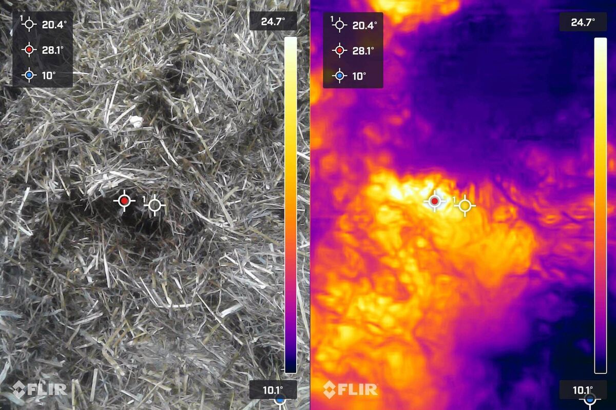 A thermal imaging camera can show what's going on beneath the surface of a silage clamp. Picture: Brian Reidy