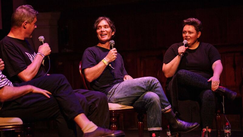 Cillian Murphy at Triskel in Cork last year for a screening  of All of This in Unreal Time, with Max Porter and Mary Hickson.  Picture: Brid O’Donovan