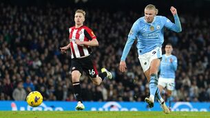 <p>HAPPY HAALAND: Manchester City's Erling Haaland scores the winner. Photo credit: Martin Rickett/PA Wire.</p>
