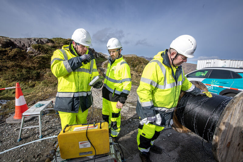 A crew on site in Kerry's Black Valley on Tuesday laying high speed fibre cable for the National Broadband Ireland rollout which is expected to be live in the second half of this year. Picture: Dominic Walsh A crew on site in Kerry's Black Valley on Tuesday laying high speed fibre cable for the National Broadband Ireland rollout which is expected to be live in the second half of this year. Picture: Dominic Walsh