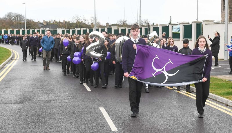  Students and teachers at the opening of the new Carrigtwohill Community College campus, Co Cork. Picture: David Keane