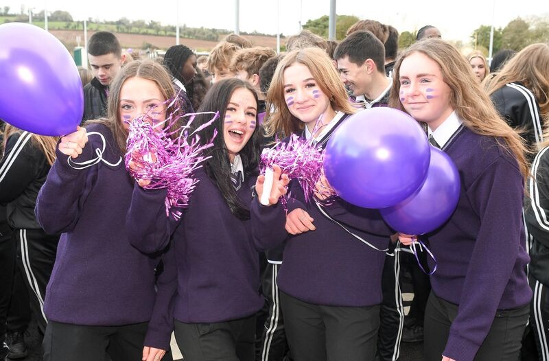  Kayla Kidney, Nina Gronek, Karla Edwards and Isabelle Cashman at the opening of the new Carrigtwohill Community College campus, Co Cork. Picture: David Keane