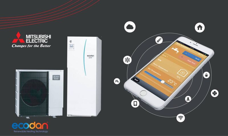 Mitsubishi Electric's revolutionary Ecodan heat pump is a modern, low-carbon heating system. It is a small box which is located outside of the home.
