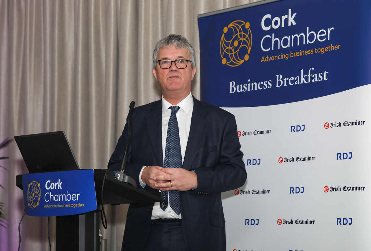 UCC president Professor John O'Halloran was the keynote speaker at the Cork Chamber Business Breakfast meeting at the Kingsley Hotel, Cork, on Thursday. Picture: David Creedon