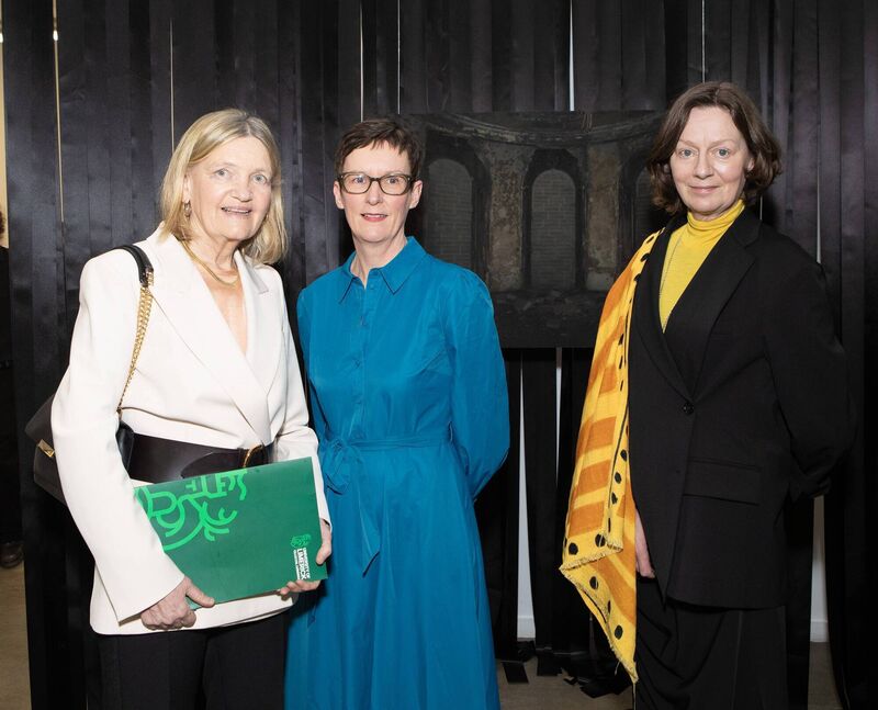 Brigid McLeer, centre, with Brigid Laffan of the University of Limerick, and Úna McCarthy of Limerick City Gallery of Art. Picture: Liam Burke/Press 22
