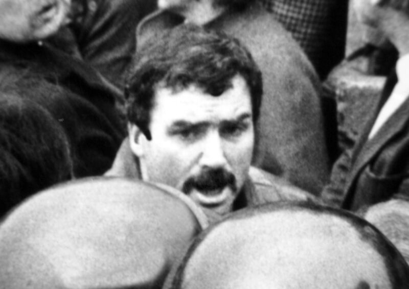 Alfredo 'Freddie' Scappaticci, codename 'Stakeknife', at a republican funeral in 1987. 