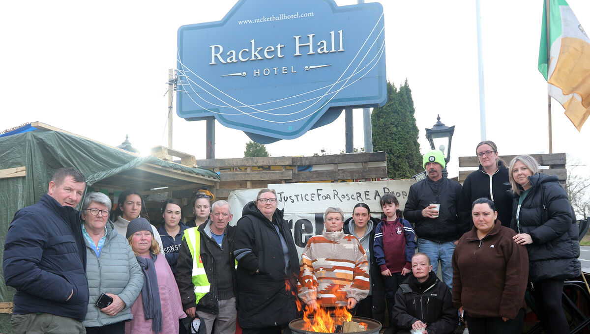 Protesters at Racket Hall have expressed their concerns at the strain being put on local services, including GPs and out-of-hour doctors. Picture: Brendan Gleeson