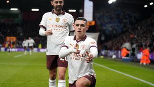 <p>Phil Foden (front) grabbed the only goal for Manchester City at Bournemouth (Adam Davy/PA)</p>