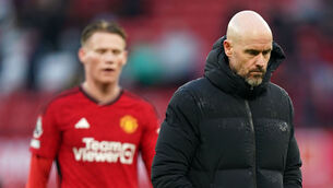 <p>Manchester United manager Erik ten Hag after the defeat on Saturday.  Pic: Mike Egerton/PA Wire.</p>