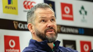 <p>THREE DOWN, TWO TO GO: Ireland head coach Andy Farrell during the post match press conference. Pic Credit: Dan Sheridan, Inpho.</p>