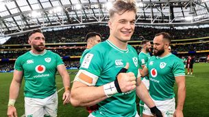 <p>SMALL GAINS: Ireland’s Josh Van der Flier celebrates after the game. Pic Credit: Dan Sheridan, Inpho.</p>