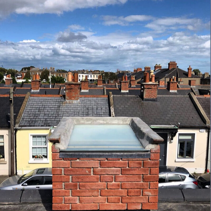 Outside: The skylight in the chimney breast of Jennifer's home.