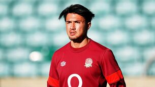 <p>England's Marcus Smith during a training session at Twickenham Stadium.</p>