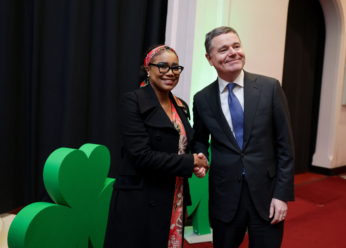 Public Expenditure and Reform Minister Paschal Donoghue welcoming Boitshwarelo Mogale originally from South Africa who received her citizenship on Monday. Picture: Maxwell’s Public Expenditure and Reform Minister Paschal Donoghue welcoming Boitshwarelo Mogale originally from South Africa who received her citizenship on Monday. Picture: Maxwell’s