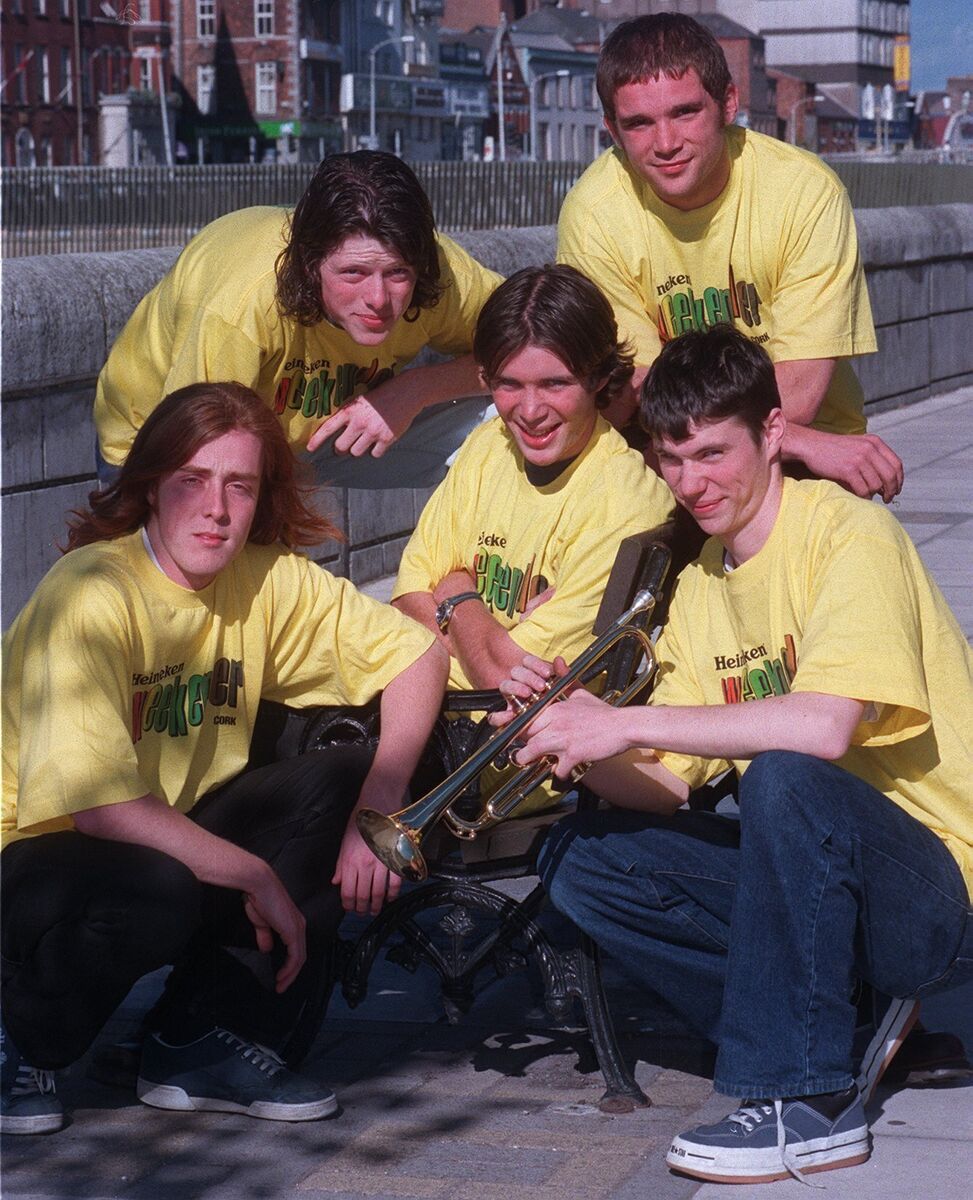 Cillian Murphy, centre, with other members of his band, Sons of Mr Green Genes. Picture: Denis Minihane/Irish Examiner Archive 