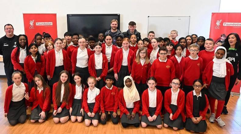 Watch: Caoimhín Kelleher and Conor Bradley surprise school children at LFC Foundation event