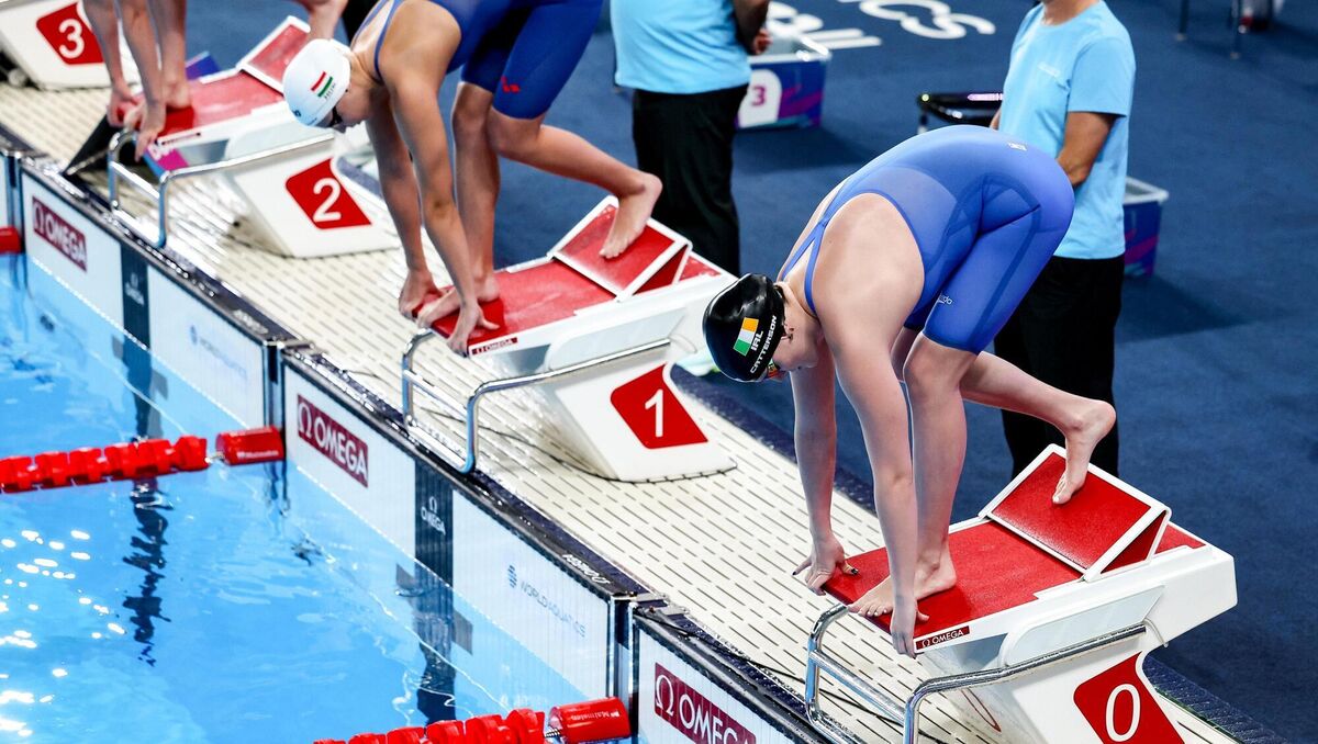 TAKE YOUR MARK: Victoria Catterson of Ireland competes in the Women's 100m freestyle semi-finals at the World Aquatics Championships. Picture: Ian MacNicol/Sportsfile