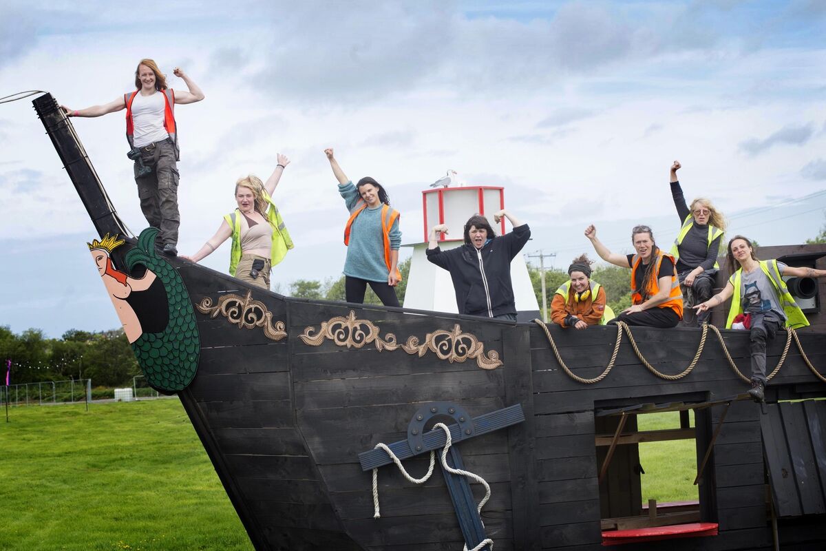 Wild Women of Wild Roots pictured onboard the ship they have built on the Wild Roots Festival site in Hazel Wood, Sligo. The festival takes place over the June Bank Holiday Weekend. Wild Women of Wild Roots pictured onboard the ship they have built on the Wild Roots Festival site in Hazel Wood, Sligo. The festival takes place over the June Bank Holiday Weekend.