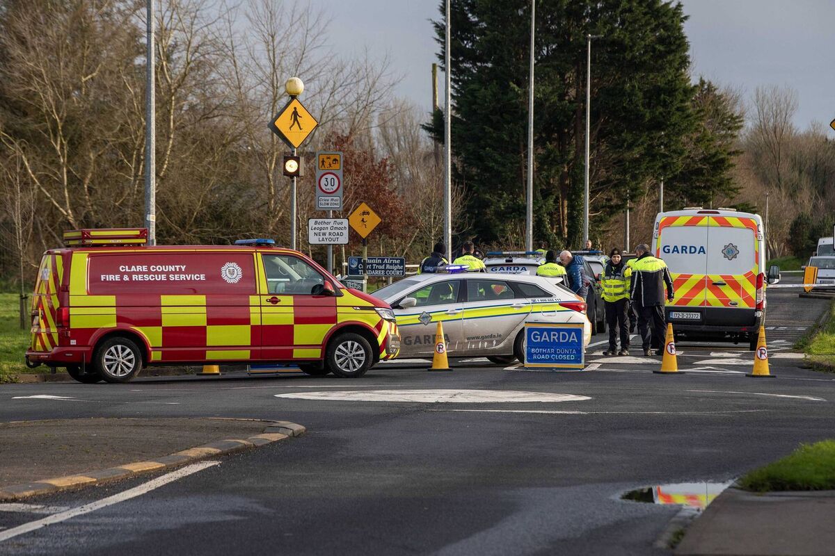 GardaĂ at the scene of the crash at Purcell Park in Shannon last Sunday. Picture: Press 22 GardaĂ at the scene of the crash at Purcell Park in Shannon last Sunday. Picture: Press 22