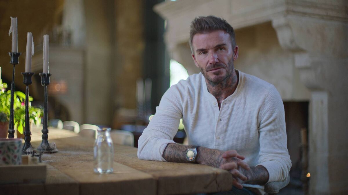 A still from Beckham which was so in love with itself (and specifically its principal celebrity), it understated Beckham's brilliance as an actual footballer. Picture: Netflix