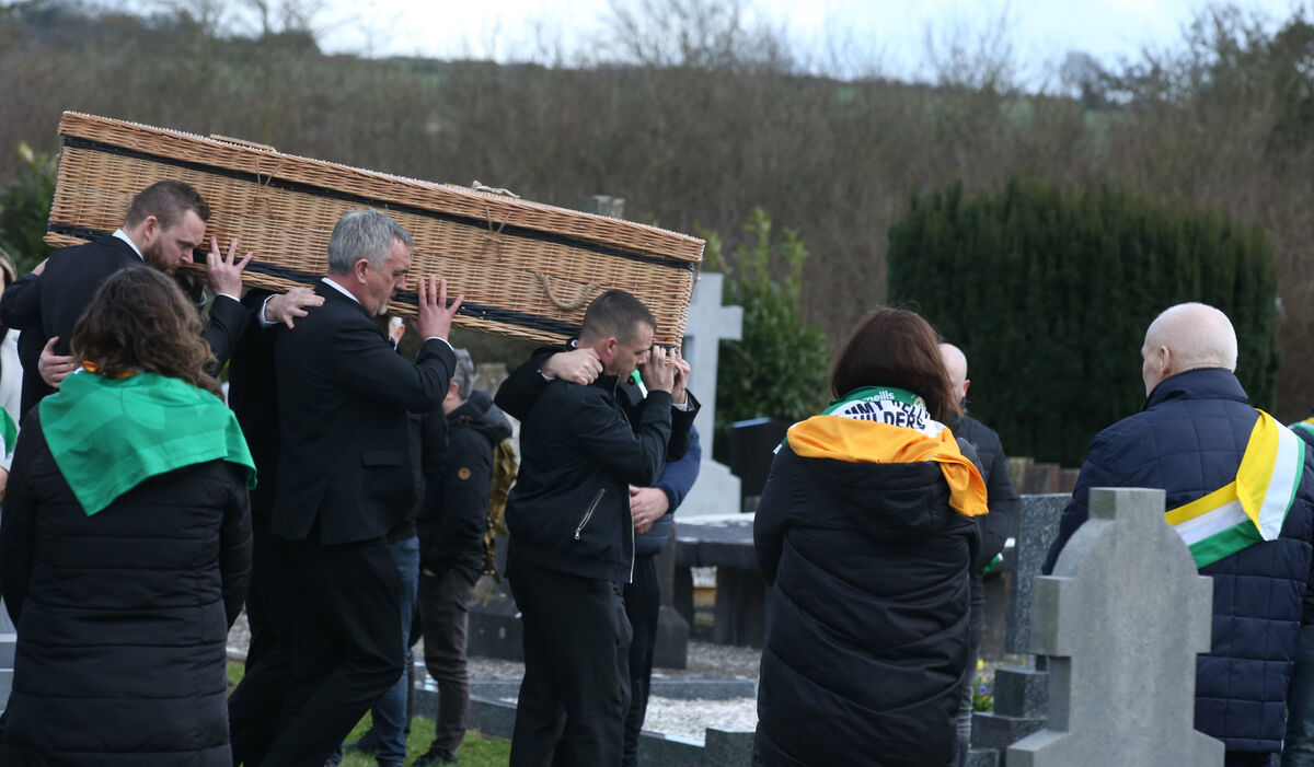 Friends and family gather for the funeral of Ann Delaney at St Abban’s Church, Doonane, Co Laois. Picture: Stephen Collins/Collins Photos Friends and family gather for the funeral of Ann Delaney at St Abban’s Church, Doonane, Co Laois. Picture: Stephen Collins/Collins Photos