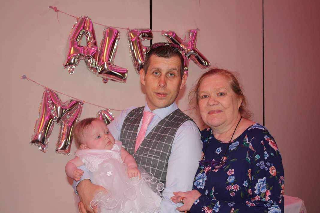 Mary Mason, who is missing from Dublin, with her son Carl and granddaughter Chloe.