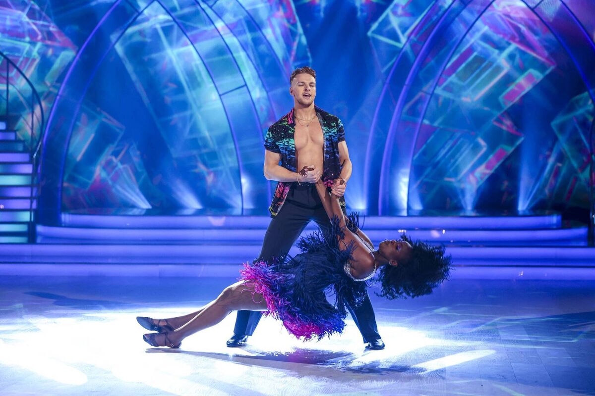 The Six O’Clock Show host Katja Mia dancing with her partner Ervinas Merfeldas. Picture: Kyran O’Brien /kobpix 