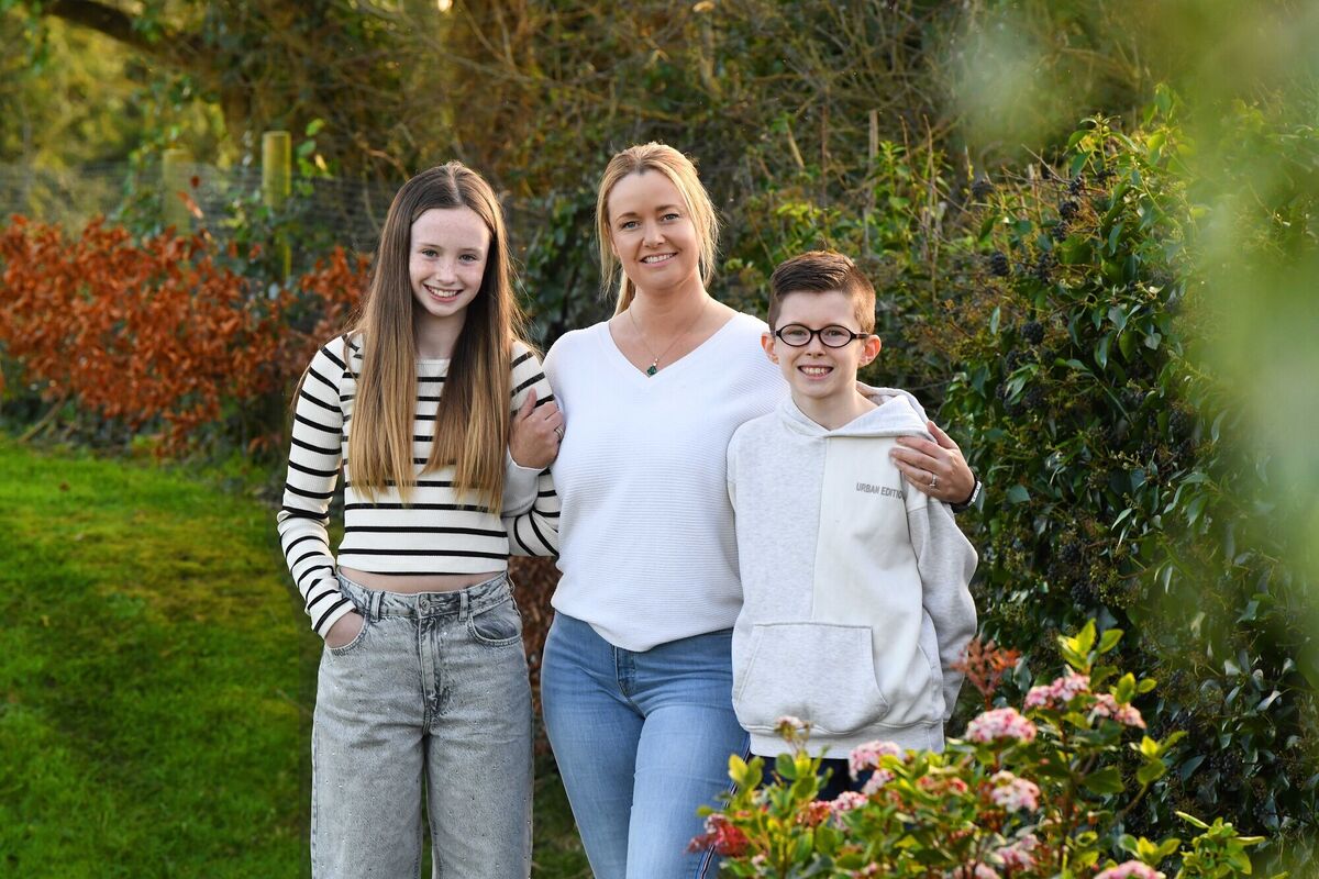  Andrea Austin, with children Ava, 12, and Cian, 9 at home in north County Dublin. Picture: Moya Nolan
