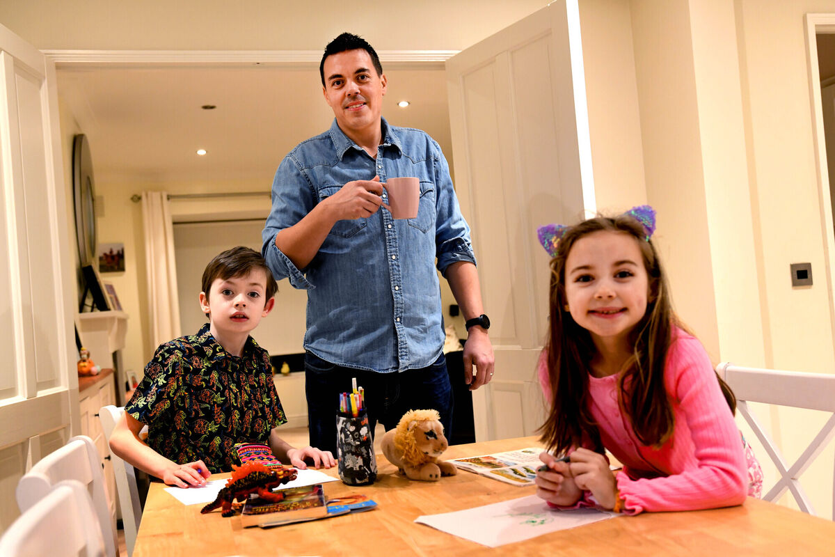  Jamie Kinsella with his children Ruben, 8, and Faye, 6. Picture: Moya Nolan