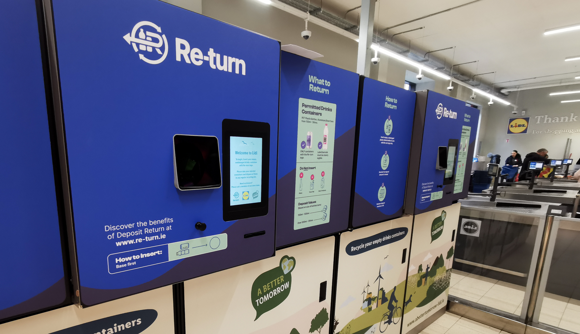 Return machines for bottles and cans to be recycled in Lidl on Angiers Street, Dublin. Picture: Gareth Chaney/Collins