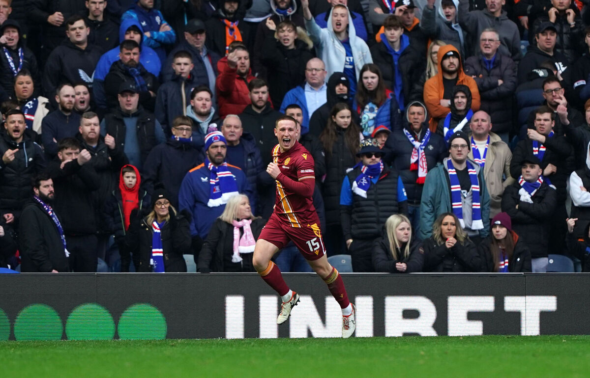 Former Cork City man Dan Casey score the winner for Motherwell against Rangers. Andrew Milligan/PA Wire. Former Cork City man Dan Casey score the winner for Motherwell against Rangers. Andrew Milligan/PA Wire.