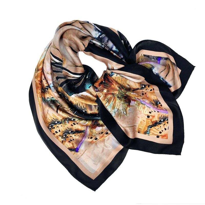 Butterfly Orange Silk Scarf, €190, Debbie Millington