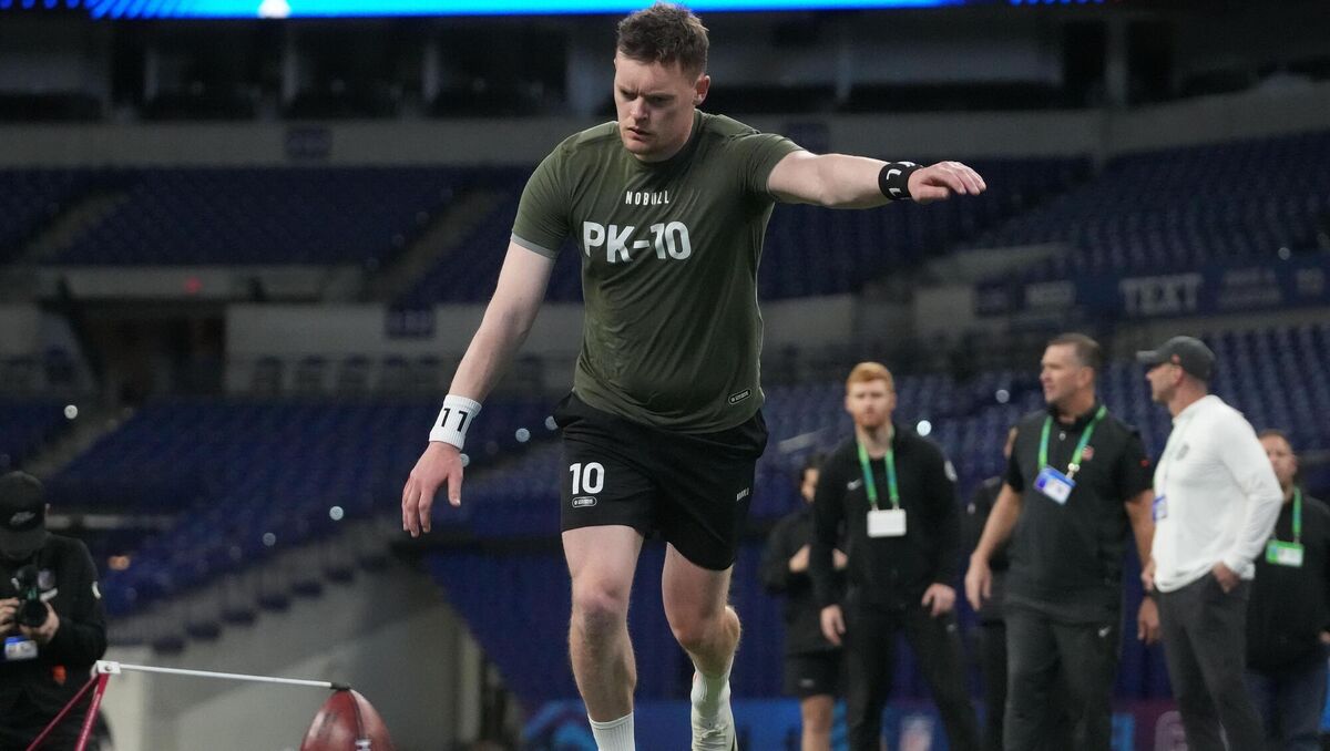 Monaghan GAA goalkeeper Rory Beggan in action at the NFL Combine. Picture: ©INPHO/USA TODAY Sports/Kirby Lee