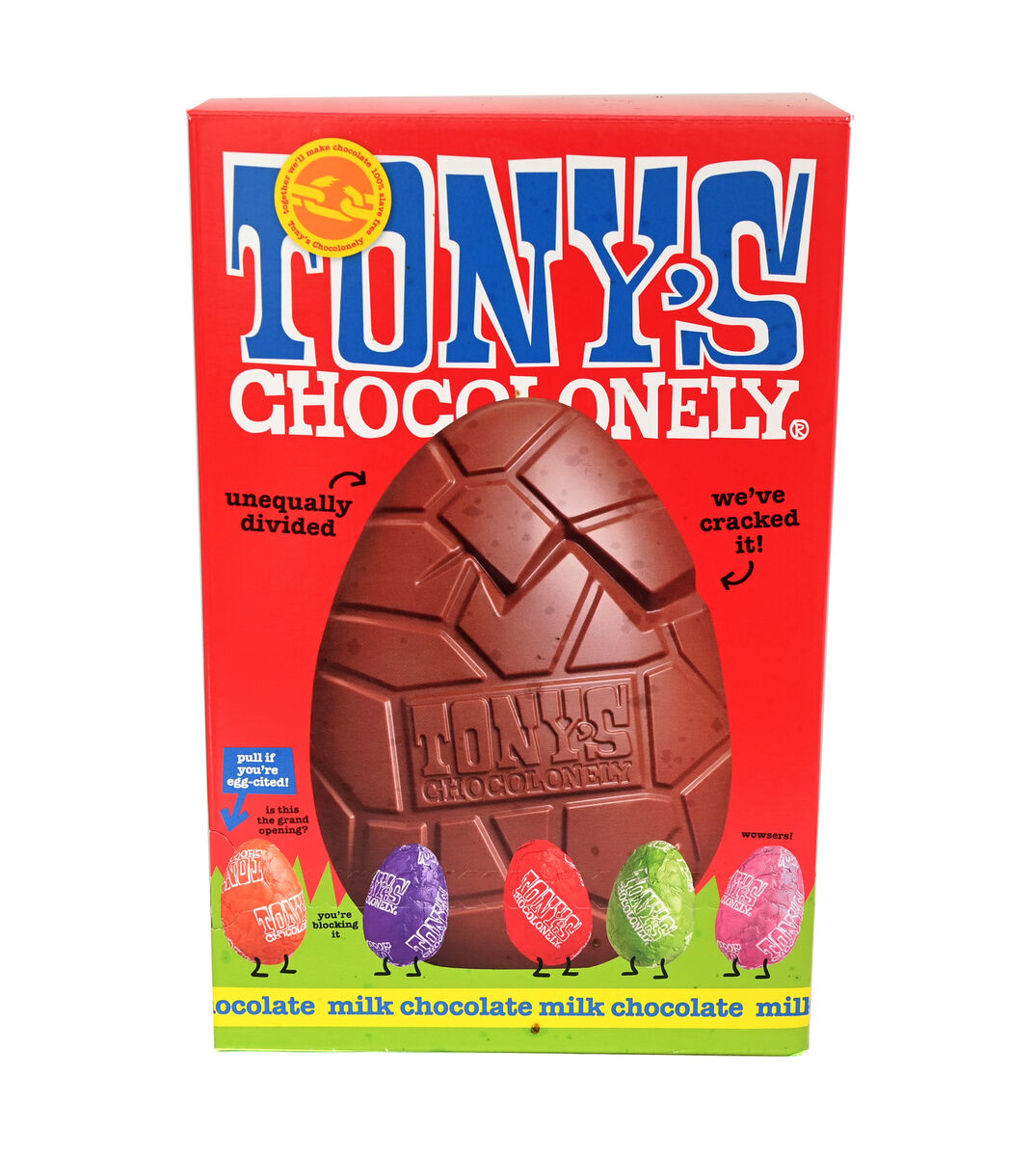 Tony's Chocolonely egg. Picture; Eddie O'Hare Tony's Chocolonely egg. Picture; Eddie O'Hare