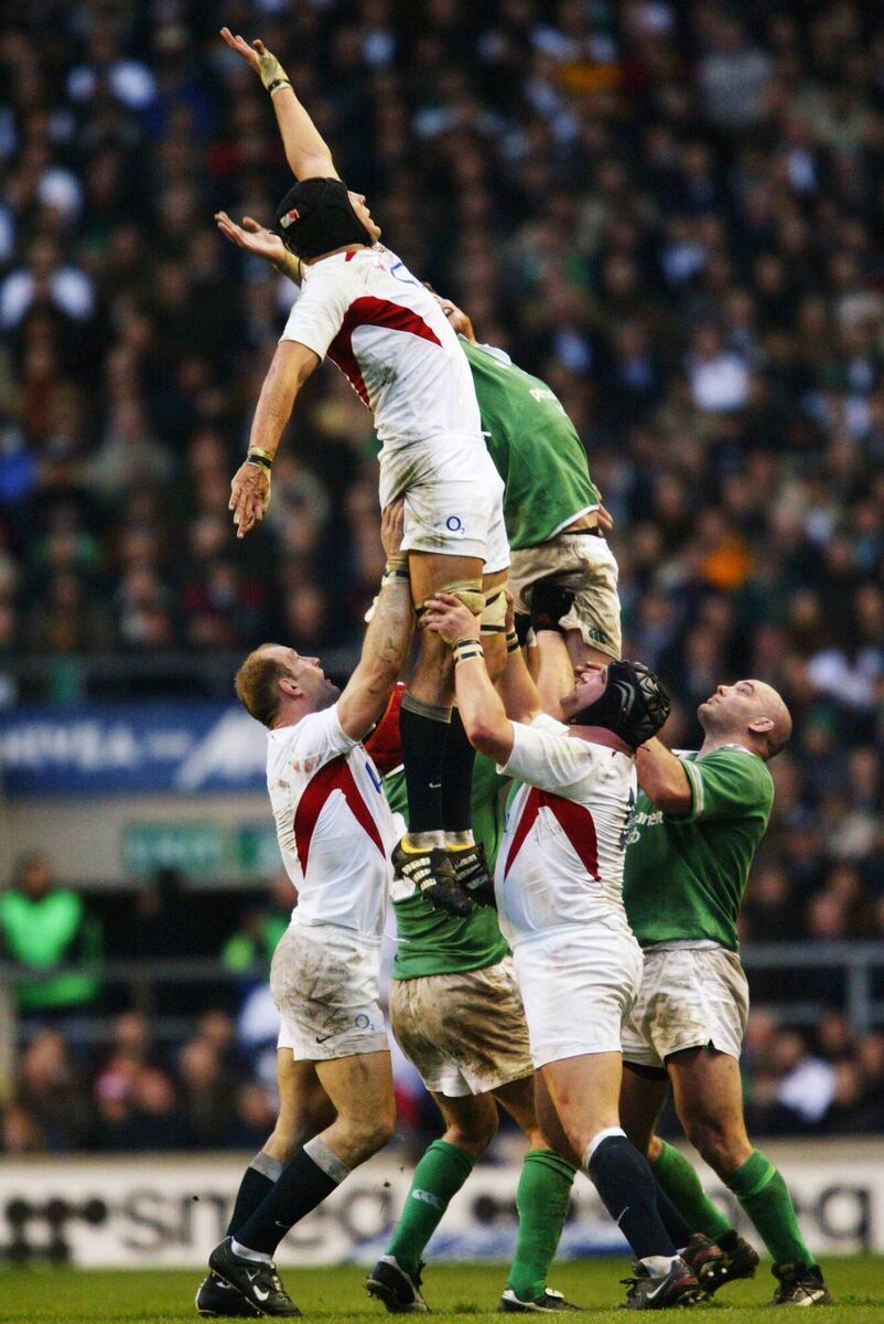 2004: Ben Kay of England contests a lineout. Pic: Shaun Botterill, Getty Images.