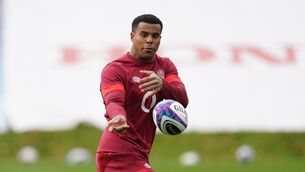 <p>England's Immanuel Feyi-Waboso: set to start on the left wing at Twickenham on Saturday</p>
