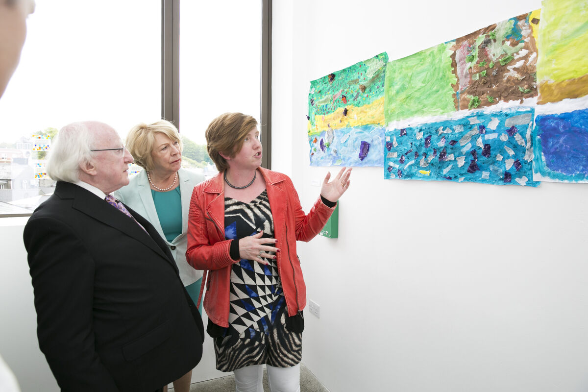 Uillinn West Cork Arts Centre is a must visit when in Skibbereen. President Michael D Higgins is pictured here visiting the centre in 2015.