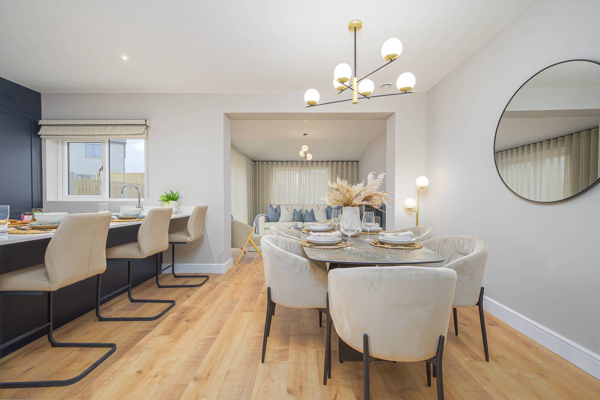 Open plan living at Rose Hill. The show house, featured here, was fitted out by House & Garden