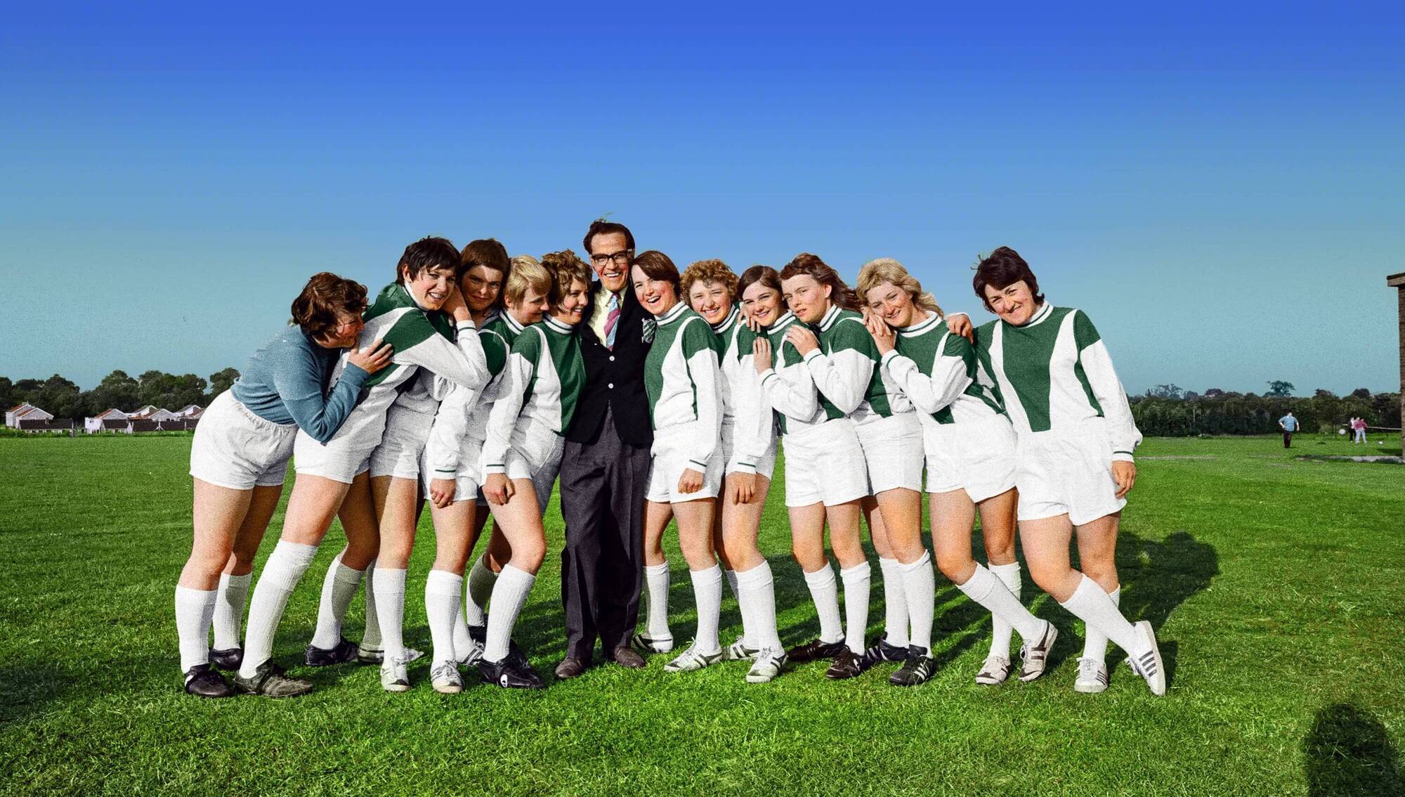 Manager Harry Batt and the English women's football team in Mexico. Picture: Copa 71
