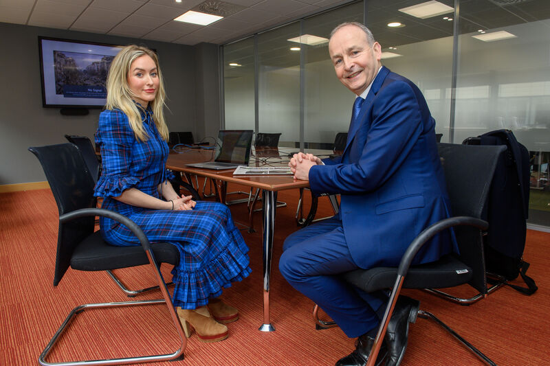 Táinaiste Micheál Martin with Irish Examiner reporter Liz Dunphy on his visit to the Irish Examiner at Assumption Road, Blackpool, Cork. Picture: Dan Linehan Táinaiste Micheál Martin with Irish Examiner reporter Liz Dunphy on his visit to the Irish Examiner at Assumption Road, Blackpool, Cork. Picture: Dan Linehan
