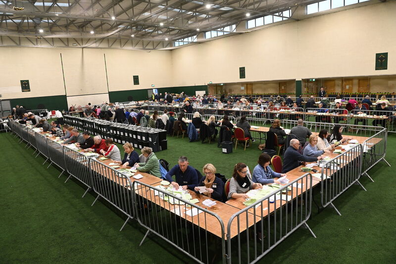 Counting begins at Nemo Rangers in Cork. Picture: Larry Cummins 