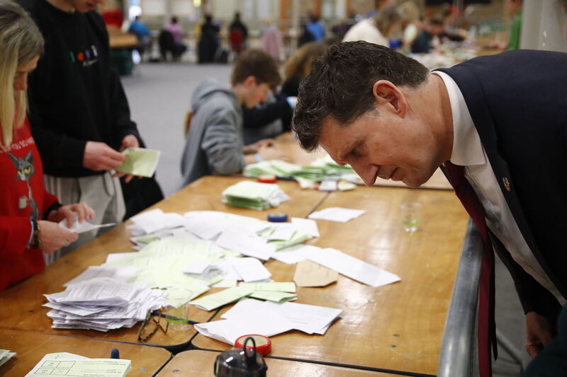Transport Minister Eamon Ryan at the count centre in the RDS, Dublin. Picture: Damien Storan/PA Wire