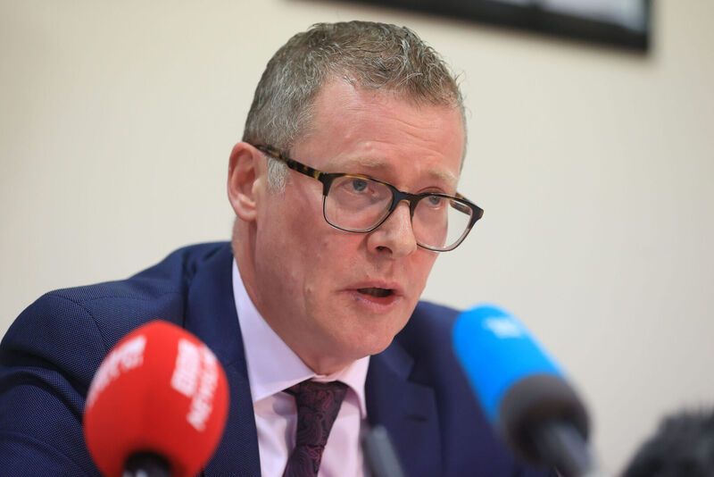 Solicitor Kevin Winters, at the offices of KRW Law in Belfast, speaking to the media on behalf of his clients following the publication of the Operation Kenova Interim Report. Picture: Liam McBurney/PA Wire